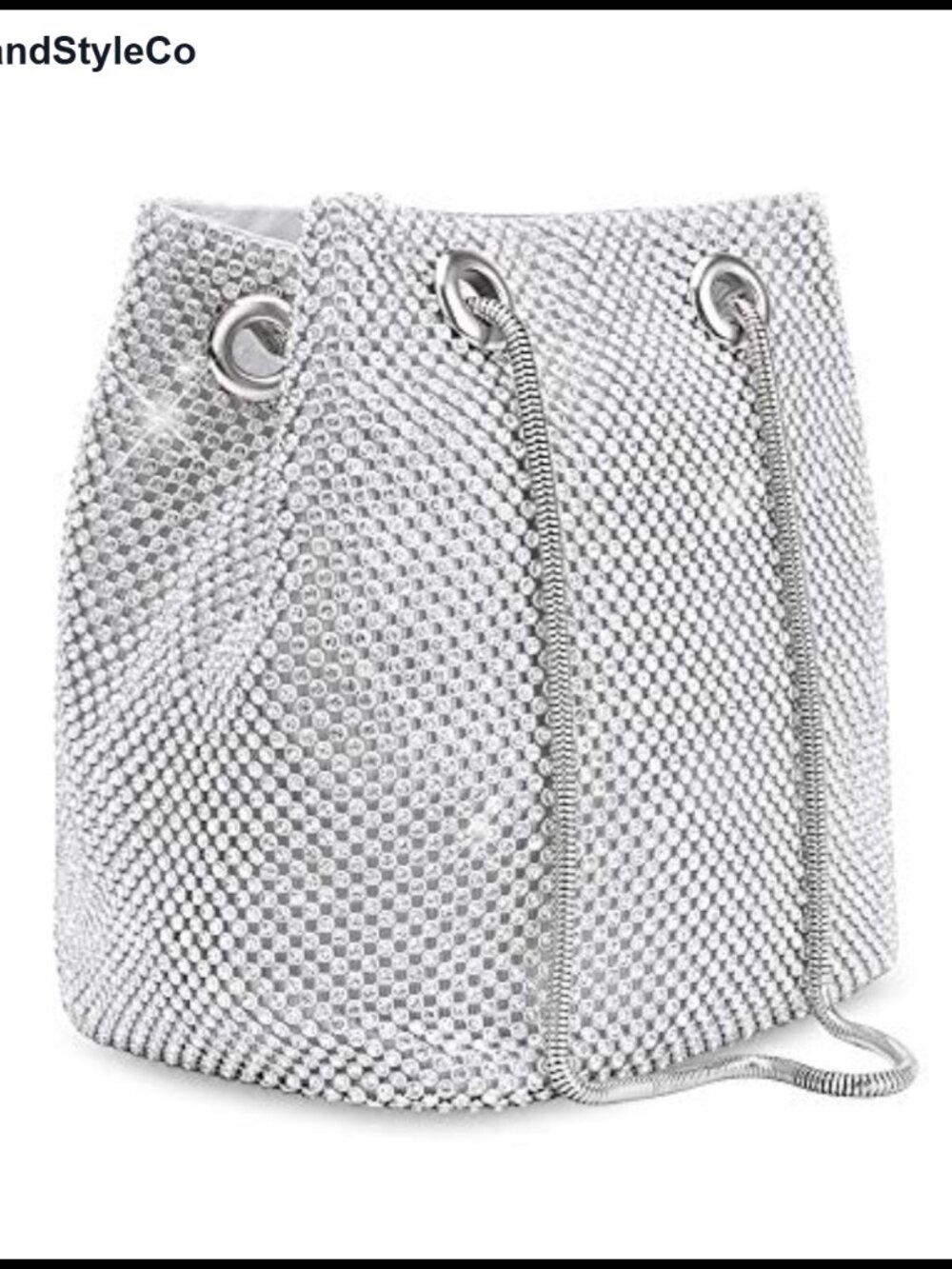 Rhinestone Bucket Evening Bag Full Sparkling Clutch Party Wedding